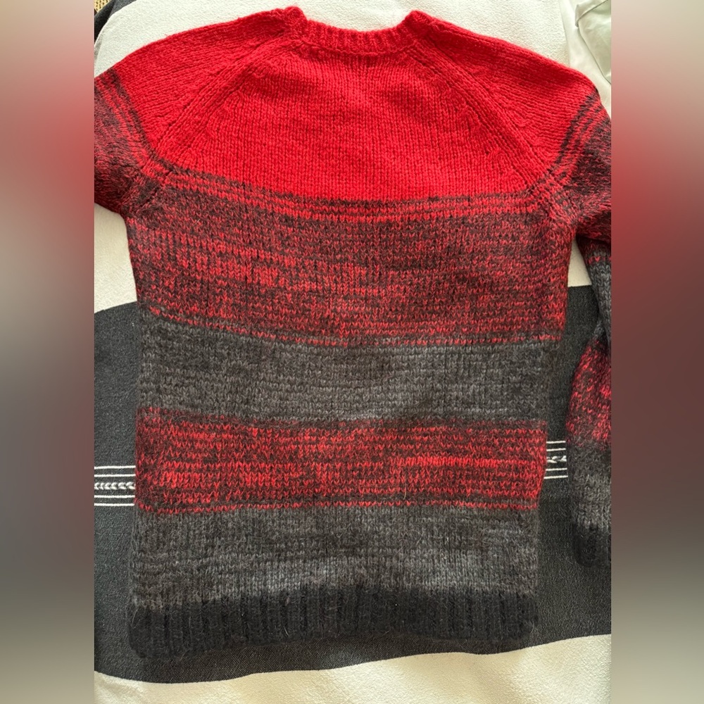 Diesel Men’s Mohair Red and Gray Sweater size L - Picture 6 of 7